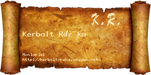 Kerbolt Réka névjegykártya